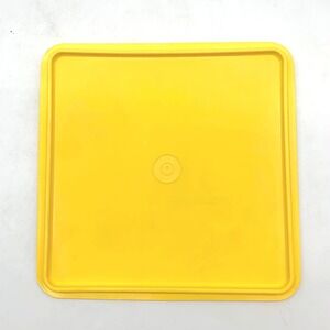 Tupperware Square Replacement Lid 515G-12 Yellow 10 Inch Seal